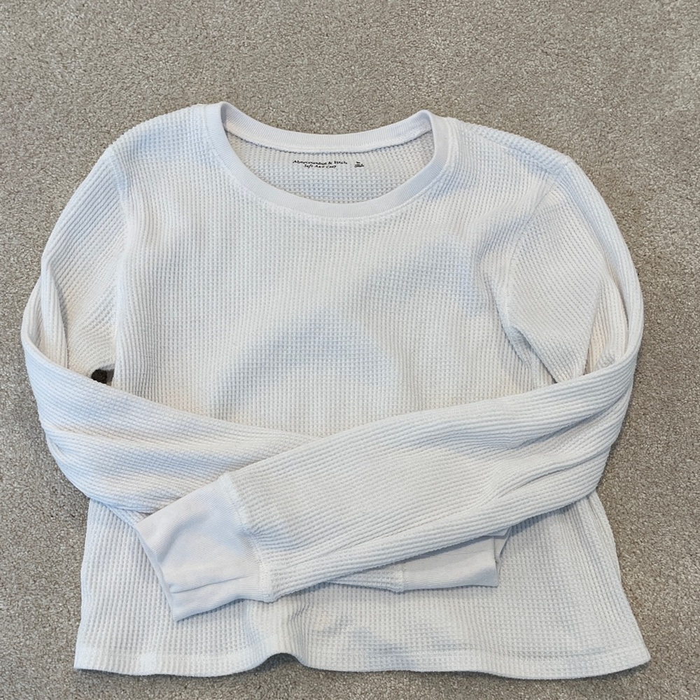 Abercrombie & Fitch Light Blue Waffle Long Sleeve Top